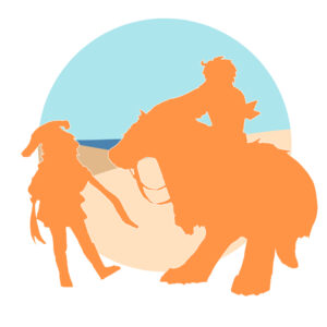 タイトルロゴ風主人公組